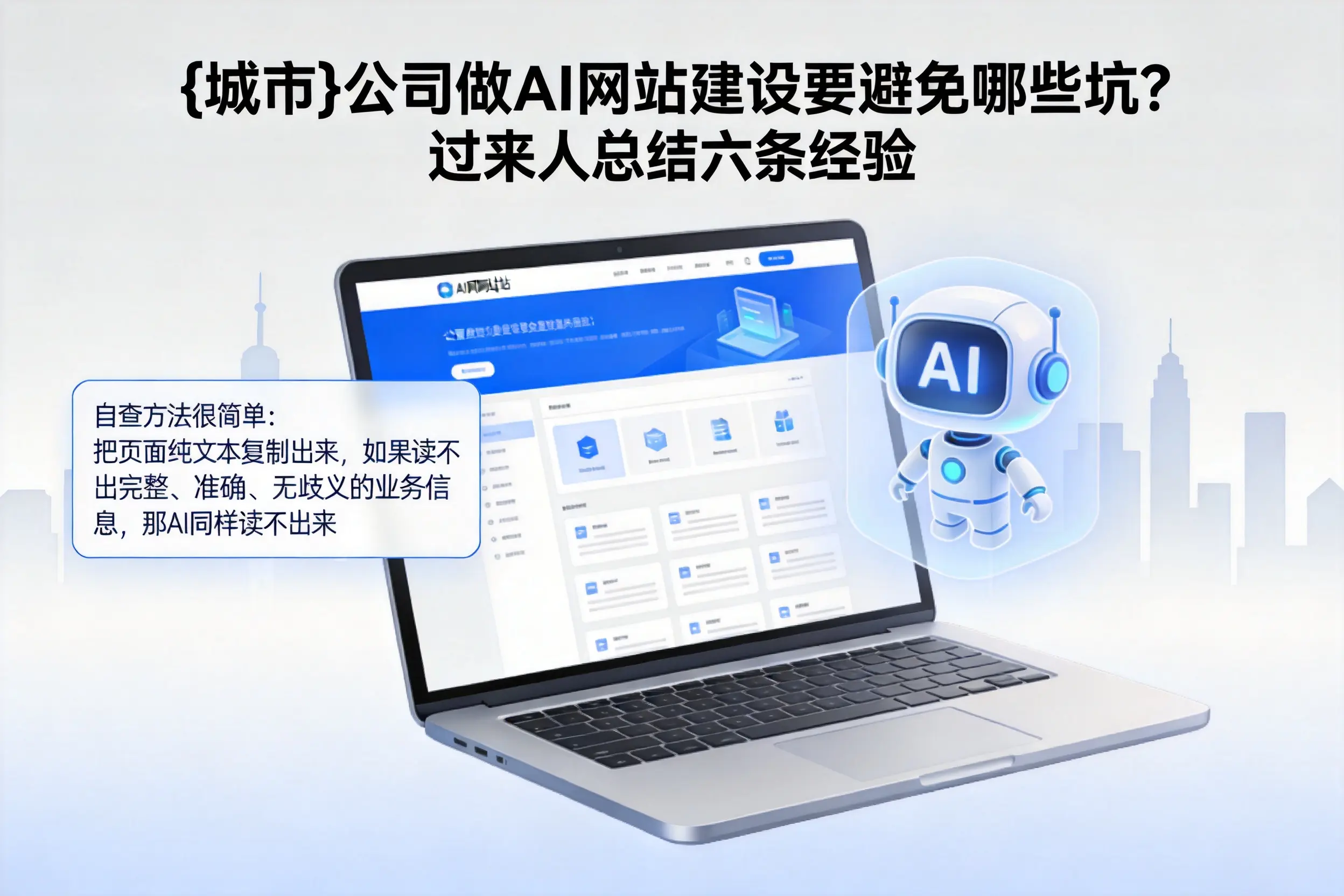 宿迁公司做AI网站建设要避免哪些坑？过来人总结六条经验
