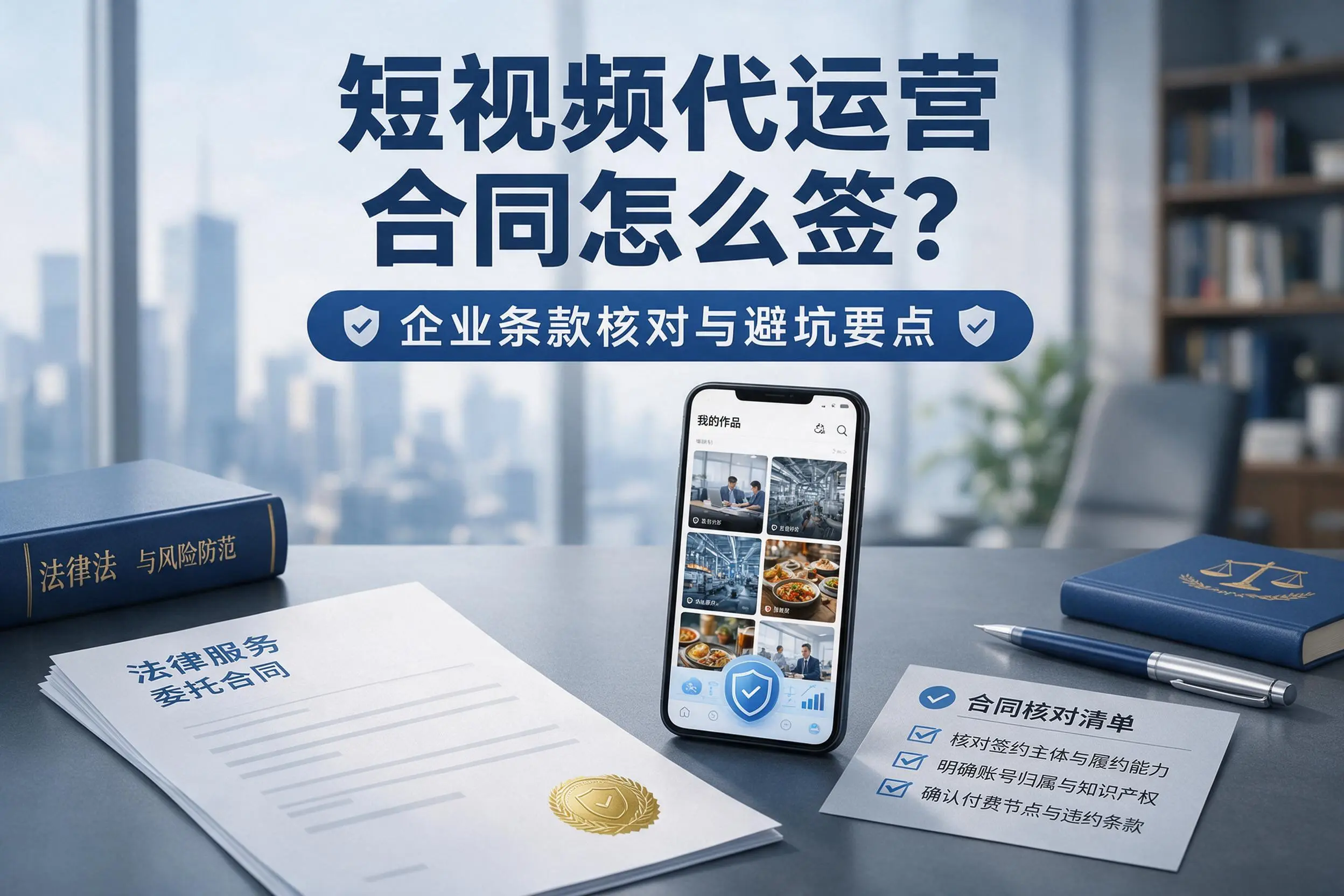 短视频代运营合同怎么签？宿迁企业条款核对与避坑要点