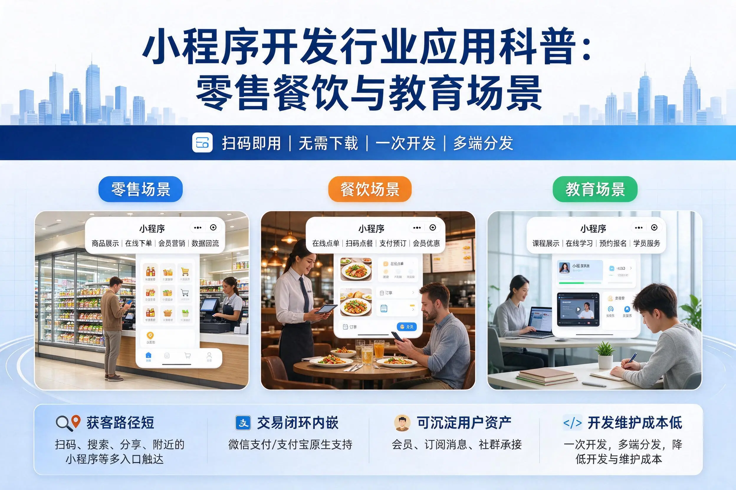 宿迁小程序开发行业应用科普：零售餐饮与教育场景