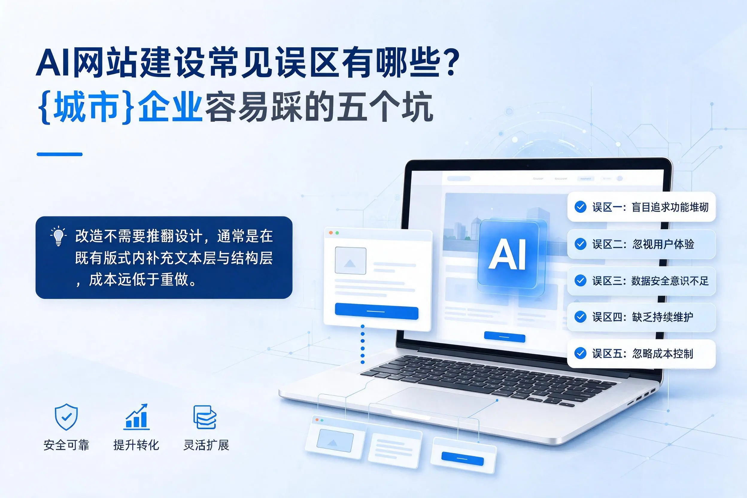 AI网站建设常见误区有哪些？宿迁企业容易踩的五个坑