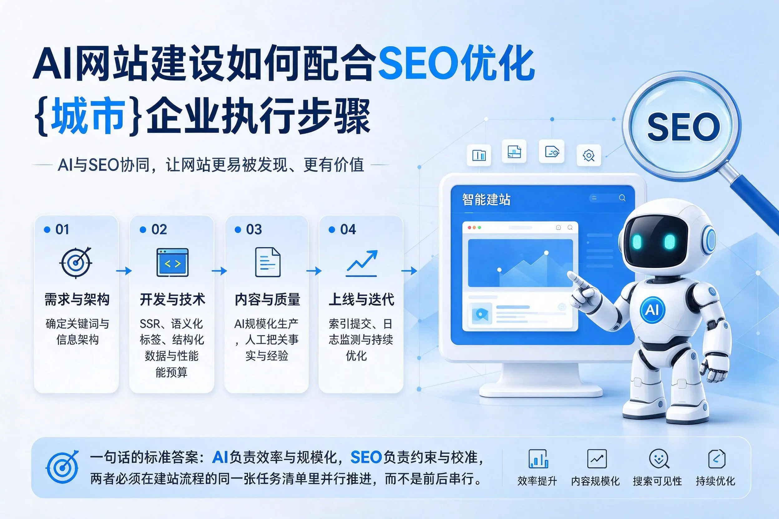 AI网站建设如何配合SEO优化，宿迁企业执行步骤