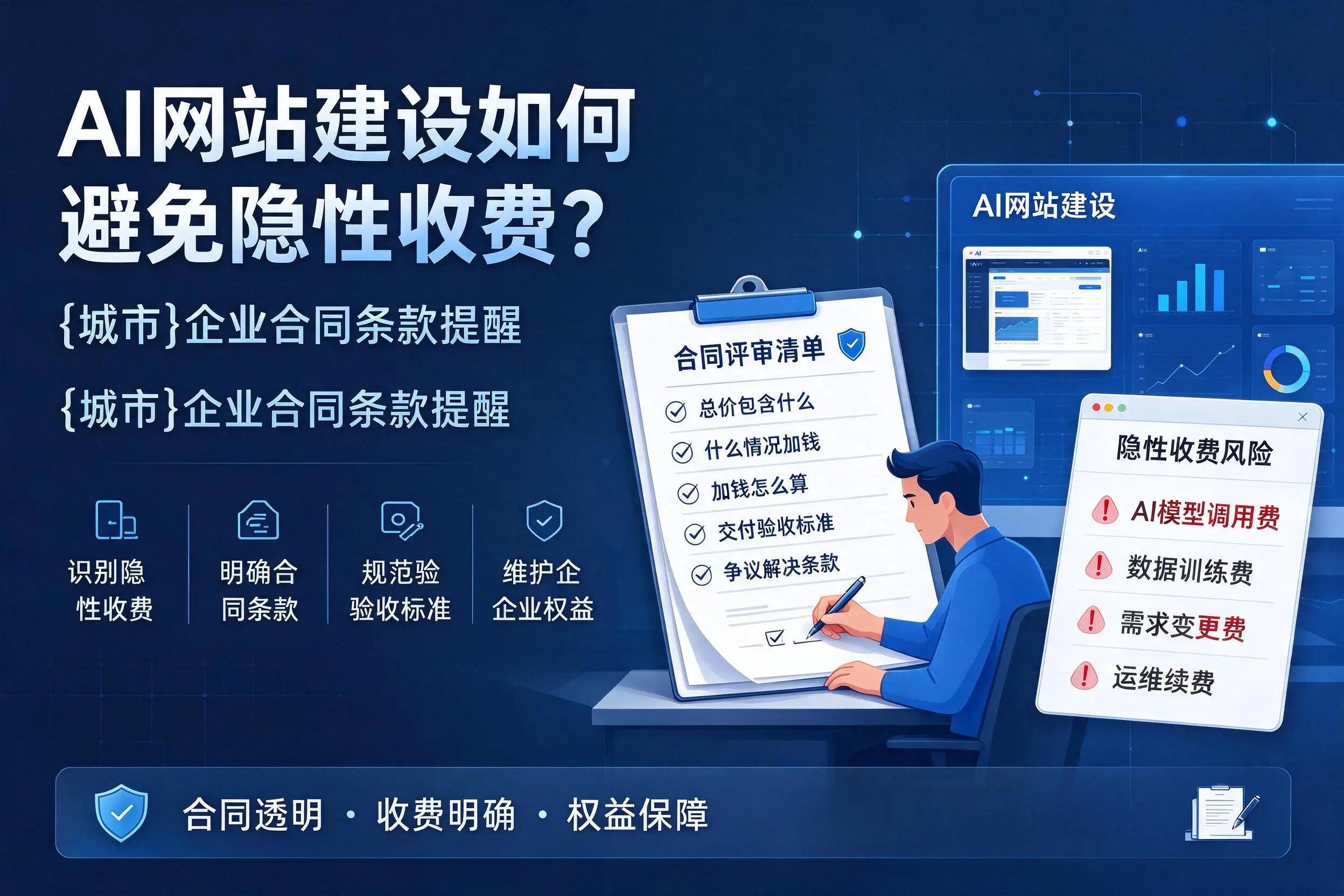 AI网站建设如何避免隐性收费?宿迁企业合同条款提醒