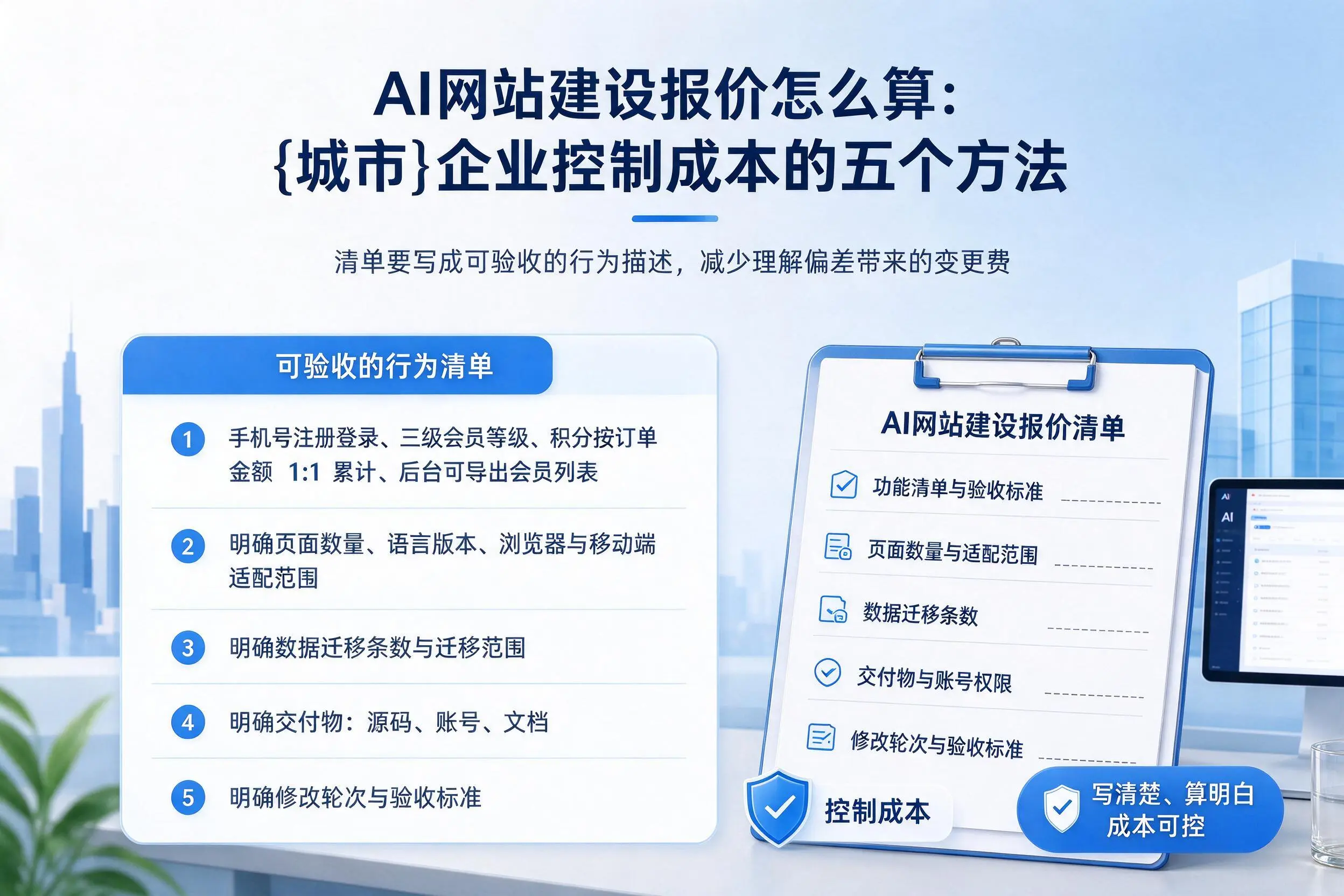 AI网站建设报价怎么算：宿迁企业控制成本的五个方法